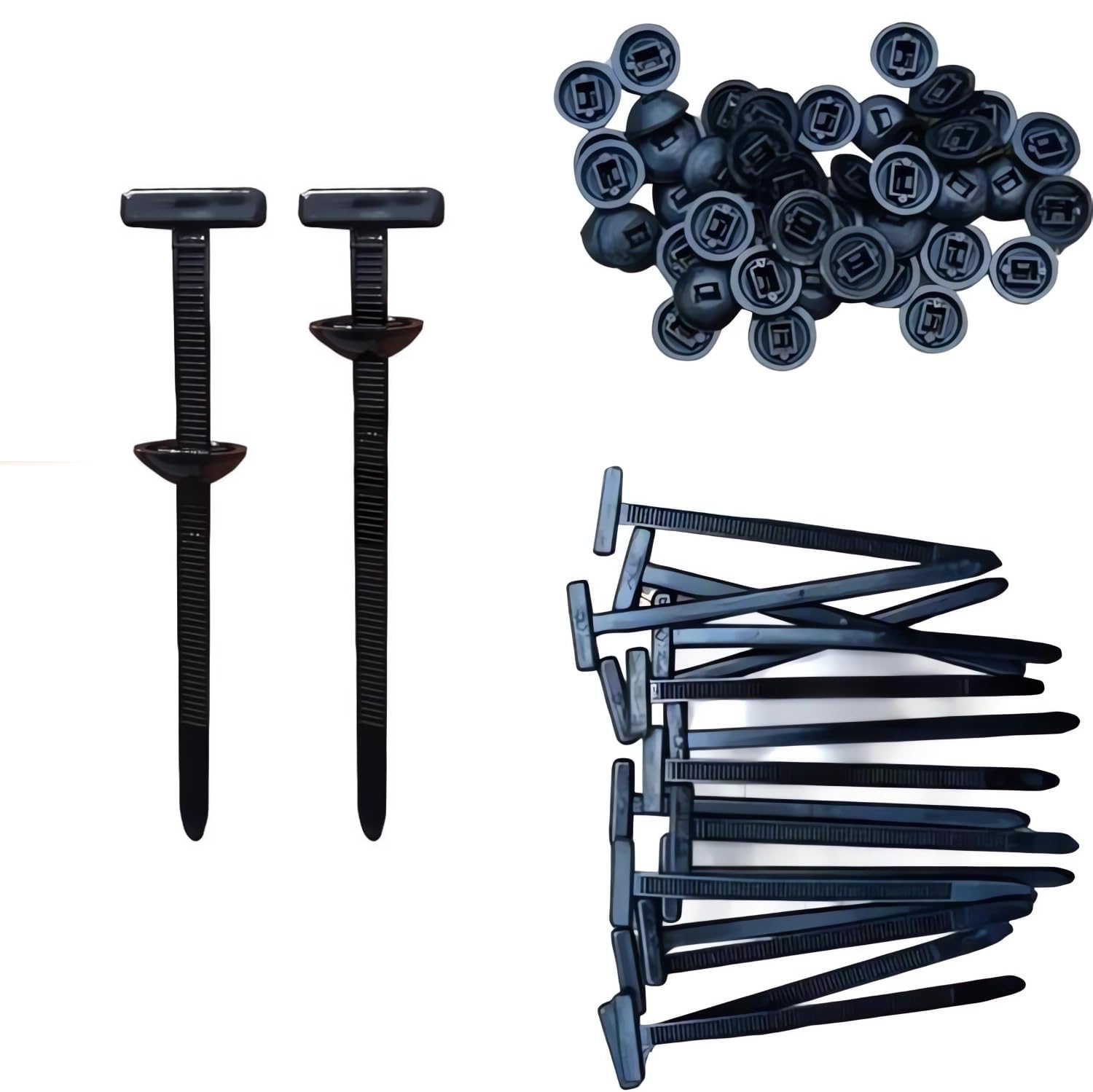 Upgraded Nylon Universal Cable Tie Buckle - Heavy-Duty Self-Locking UV-Resistant Black Zip Ties, Ideal for Car Repairs and Daily Maintenance