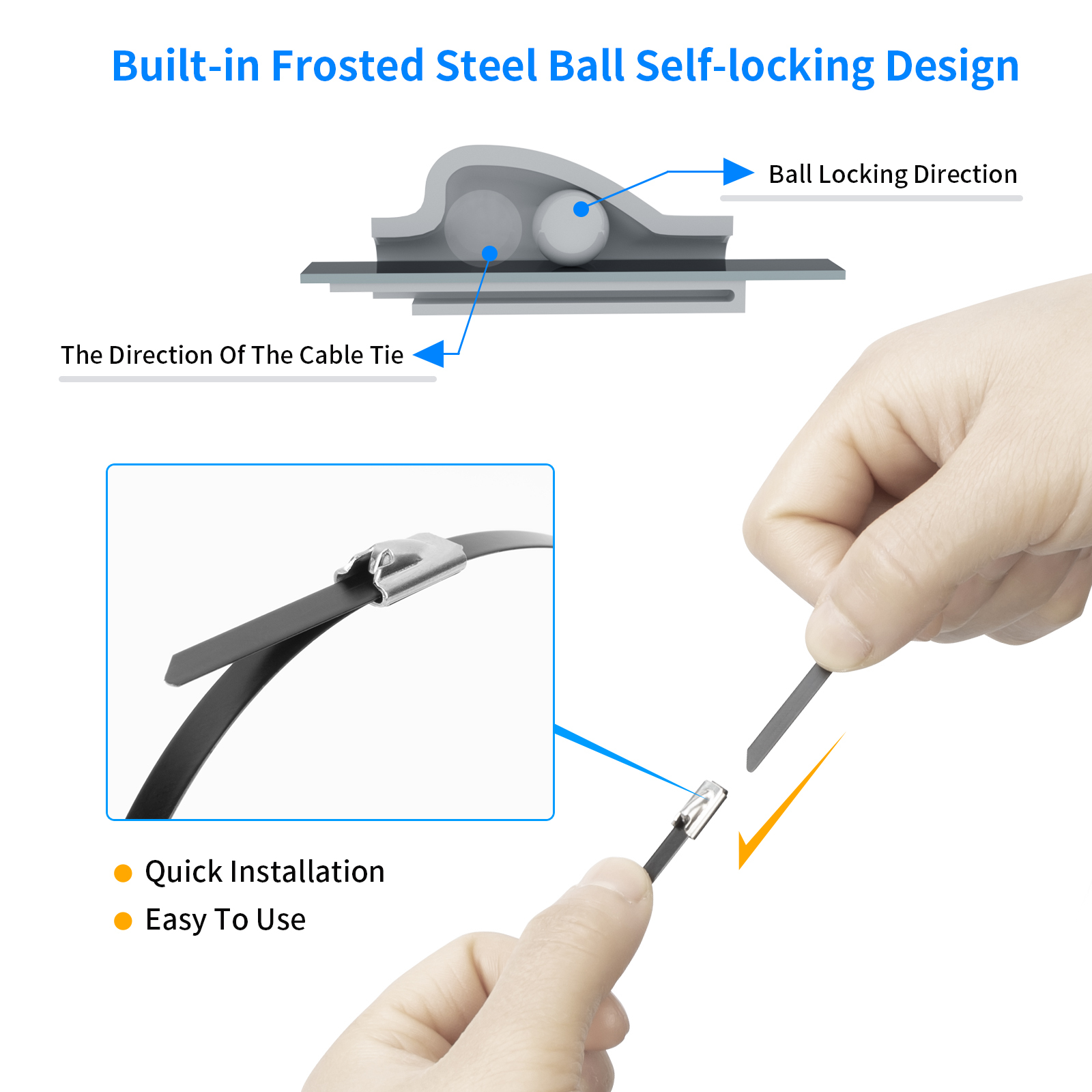 7.6MM Width Stainless Steel Zip Tie