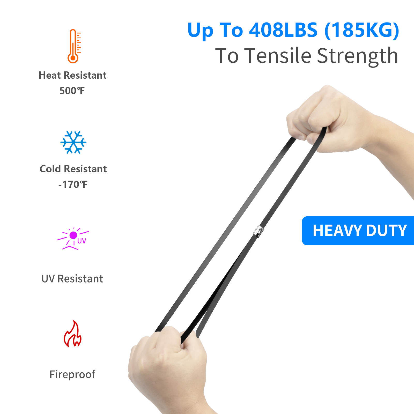 7.6MM Width Stainless Steel Zip Tie