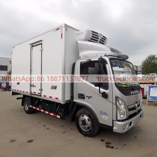 10. Foton Aoling Jietun 150hp Refrigerated Truck, equipped with a wide-body cab — 4.2m Van-Type Cold Chain Vehicle