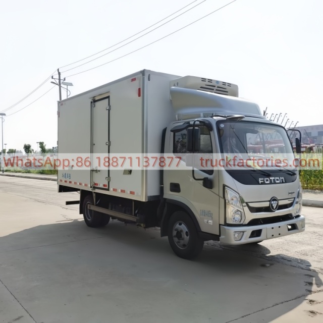 11.Foton Ollin Express Dewei 150-horsepower blue-licensed refrigerated truck Standard container 4.2-meter refrigerated truck