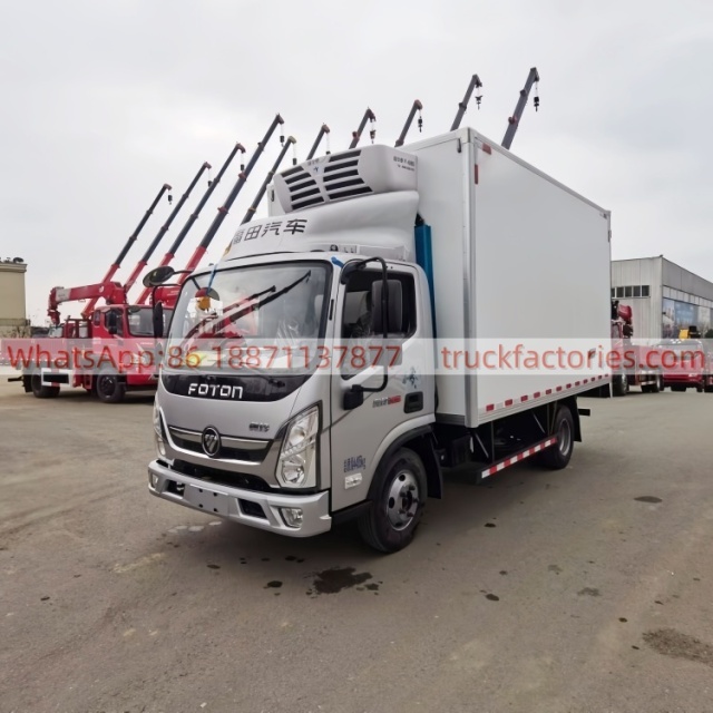 10. Foton Aoling Jietun 150hp Refrigerated Truck, equipped with a wide-body cab — 4.2m Van-Type Cold Chain Vehicle