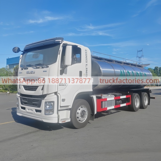 Large Isuzu Fresh Milk Transfer Vehicle, 15000L Sealed Pollution-Proof Milk Tank Transport Truck