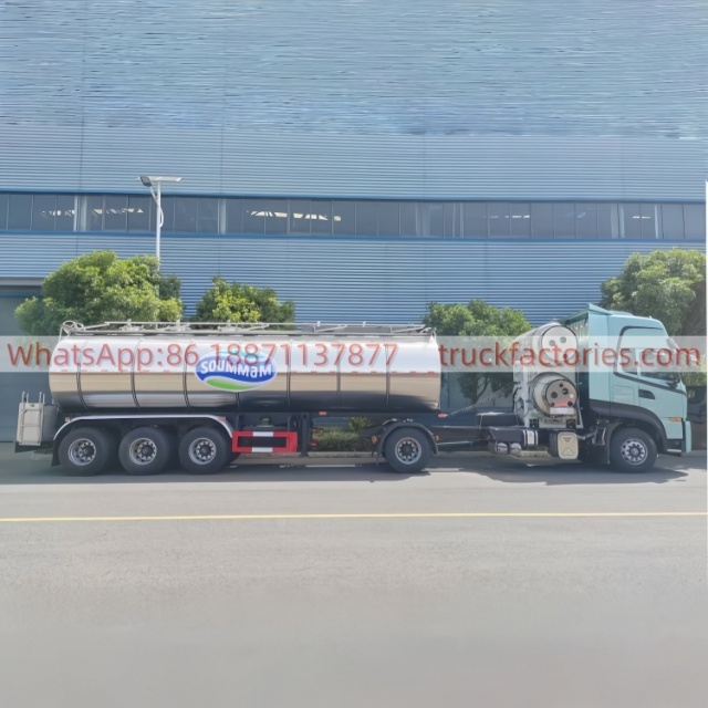 Heavy-Duty Fresh Milk Transport Semi-Tanker with Multi-Compartment Partitioning, Anti-Surge and Thermal Insulation