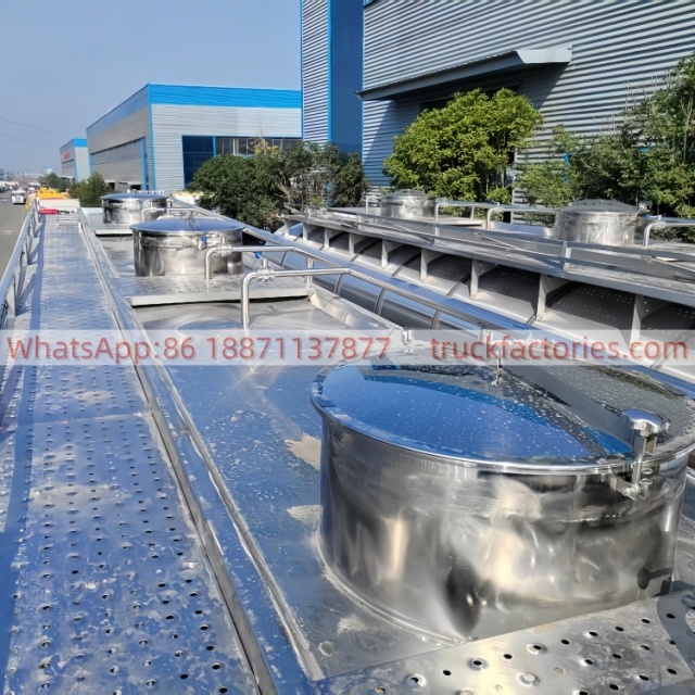 Heavy-Duty Fresh Milk Transport Semi-Tanker with Multi-Compartment Partitioning, Anti-Surge and Thermal Insulation