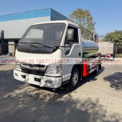 Foton 2000L Milk Tank Transport Truck, Food-grade Stainless Steel Fresh Milk Transport Vehicle