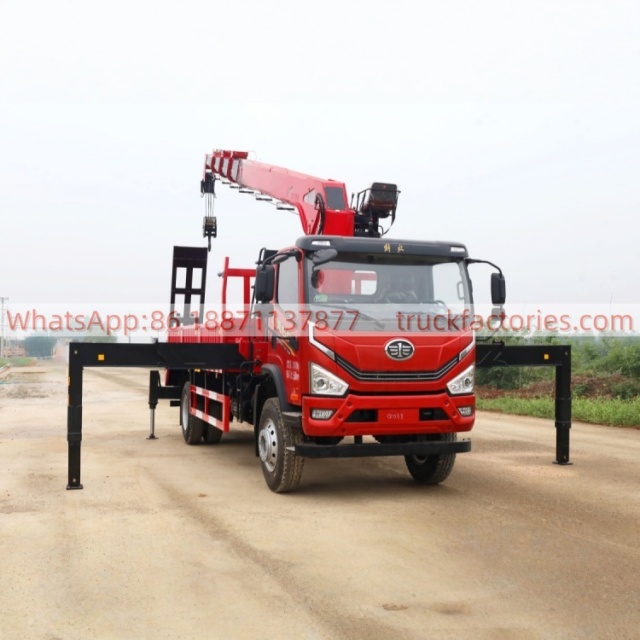 28.解放虎6G长兴8吨5节臂随车起重卡车