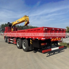 8×4直臂吊马槽货箱\陕汽随车起重卡车