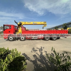 8×4直臂吊马槽货箱\陕汽随车起重卡车