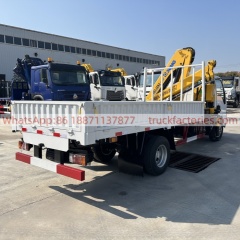 4×2折臂吊马槽货箱轻卡\2、白黄+老3.2折（五十铃）随车起重卡车