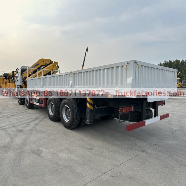 HOWO Crane Mounted Truck, Lorry-mounted Crane Truck, Folding Boom Crane, Flatbed Lorry-mounted Crane Truck