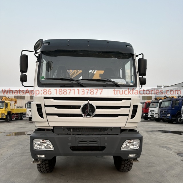 6×4折臂吊马槽货箱重汽\北奔随车起重卡车