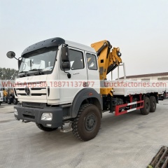 6×4折臂吊马槽货箱重汽\北奔随车起重卡车