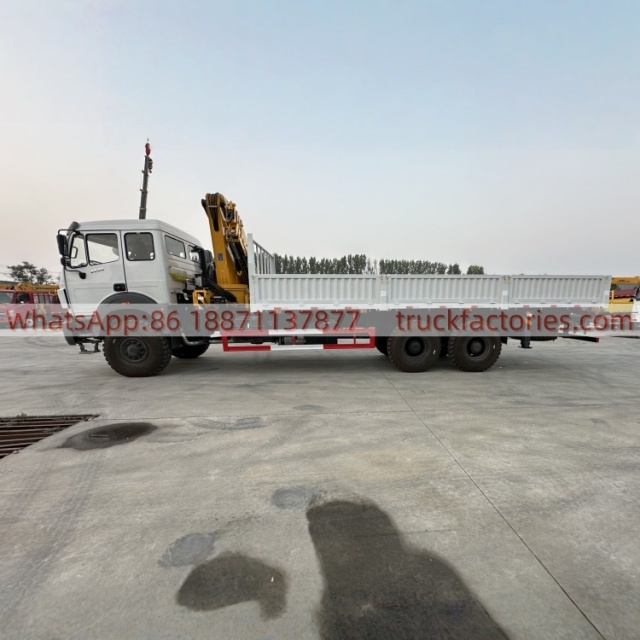 6×4折臂吊马槽货箱重汽\北奔随车起重卡车