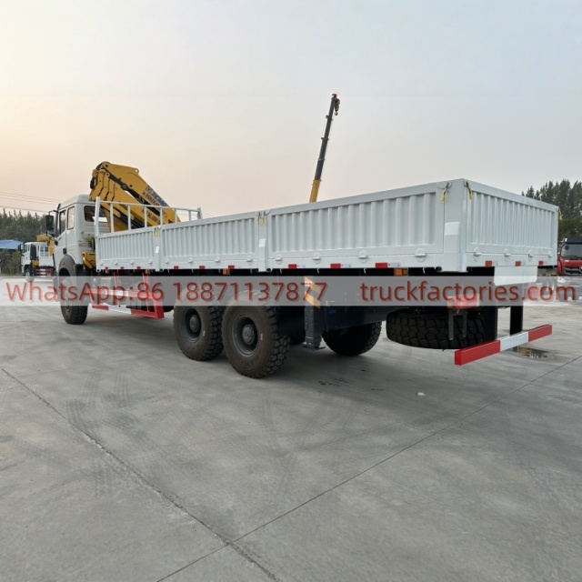 6×4折臂吊马槽货箱重汽\北奔随车起重卡车