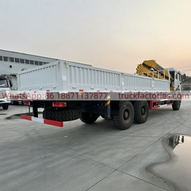 6×4折臂吊马槽货箱重汽\北奔随车起重卡车