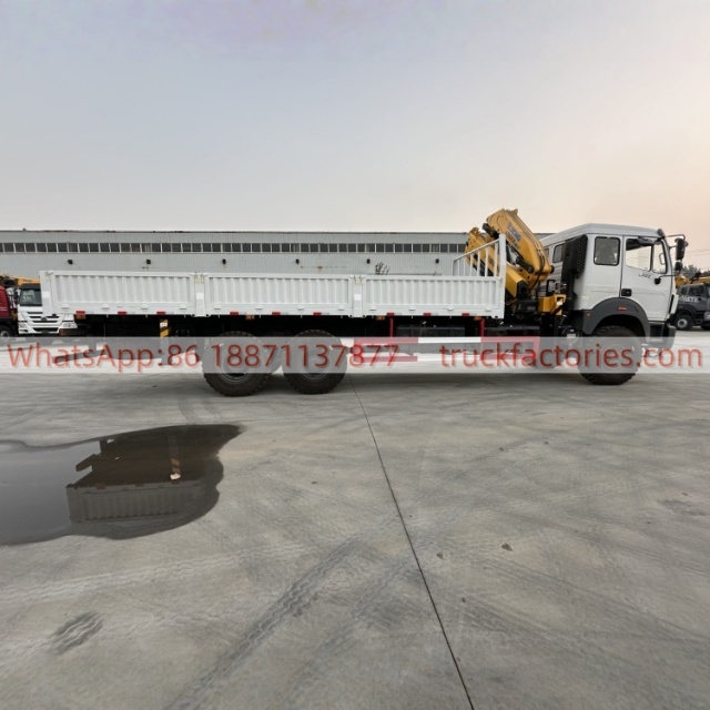 6×4折臂吊马槽货箱重汽\北奔随车起重卡车