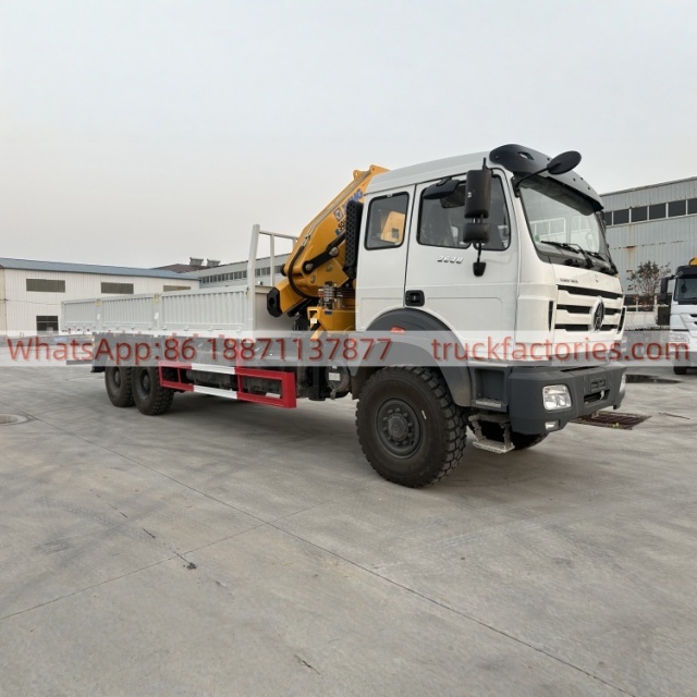 6×4折臂吊马槽货箱重汽\北奔随车起重卡车