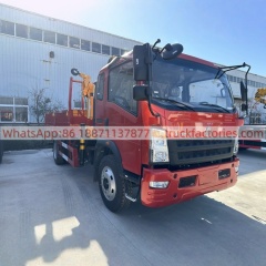 HOWO Crane Truck, Lorry-mounted Crane Truck, Folding Boom Crane, Flatbed Lorry-mounted Crane Truck