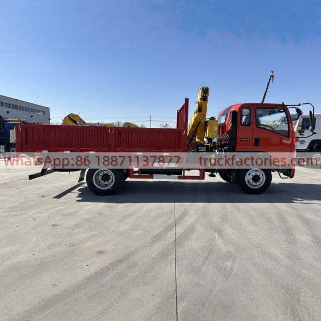 HOWO Crane Truck, Lorry-mounted Crane Truck, Folding Boom Crane, Flatbed Lorry-mounted Crane Truck