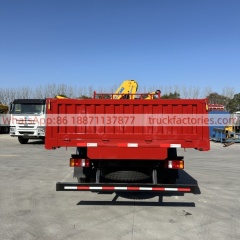 HOWO Crane Truck, Lorry-mounted Crane Truck, Folding Boom Crane, Flatbed Lorry-mounted Crane Truck