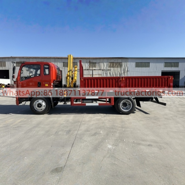 HOWO Crane Truck, Lorry-mounted Crane Truck, Folding Boom Crane, Flatbed Lorry-mounted Crane Truck