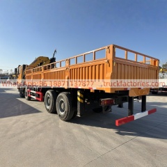 8×4折臂吊马槽货箱\1、陕汽黄黄+450折+F3000随车起重卡车