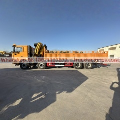 8×4折臂吊马槽货箱\1、陕汽黄黄+450折+F3000随车起重卡车