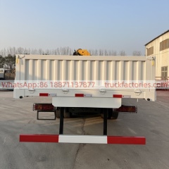 6×4折臂吊马槽货箱重汽\14、重汽豪沃白黄+12折+380马力带护灯罩随车起重卡车