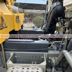 6×4折臂吊马槽货箱重汽\13、重汽豪沃白黄+200折+N系列340马力随车起重卡车