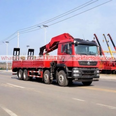 HOWO Truck-mounted Crane Transport Vehicle, Truck-mounted Crane, Straight-arm Crane, Flatbed Truck-mounted Crane