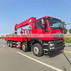 15重汽豪沃前四后八16吨5节臂随车起重卡车