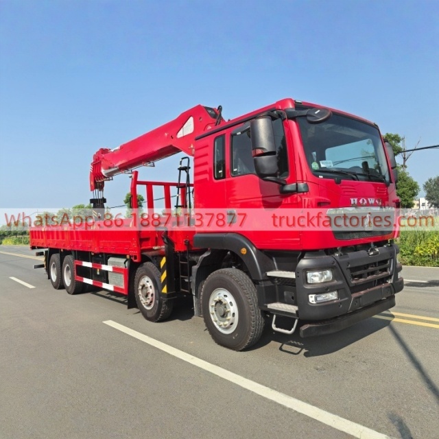 15重汽豪沃前四后八16吨5节臂随车起重卡车