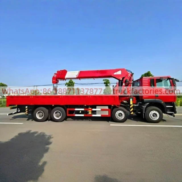 15重汽豪沃前四后八16吨5节臂随车起重卡车