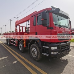 16.重汽前四后八14吨5节臂随车起重卡车