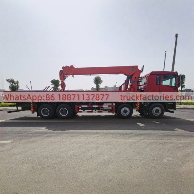 16.重汽前四后八14吨5节臂随车起重卡车