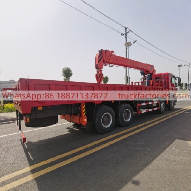 16.重汽前四后八14吨5节臂随车起重卡车