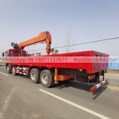 16.重汽前四后八14吨5节臂随车起重卡车