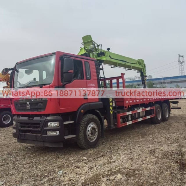 HOWO Crane Truck, Lorry-mounted Crane Truck, Straight-arm Crane, Flatbed Lorry-mounted Crane Truck