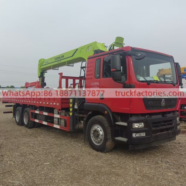 HOWO Crane Truck, Lorry-mounted Crane Truck, Straight-arm Crane, Flatbed Lorry-mounted Crane Truck