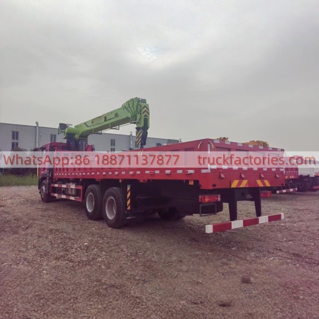 HOWO Crane Truck, Lorry-mounted Crane Truck, Straight-arm Crane, Flatbed Lorry-mounted Crane Truck
