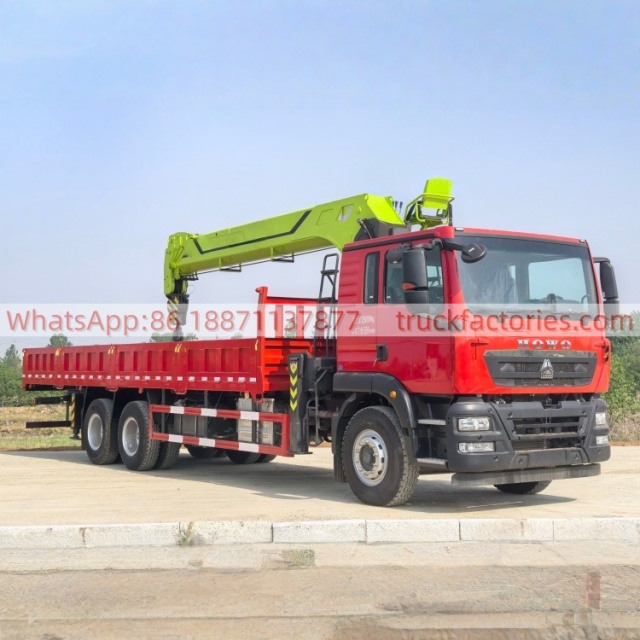 HOWO Crane Truck, Lorry-mounted Crane Truck, Straight-arm Crane, Flatbed Lorry-mounted Crane Truck