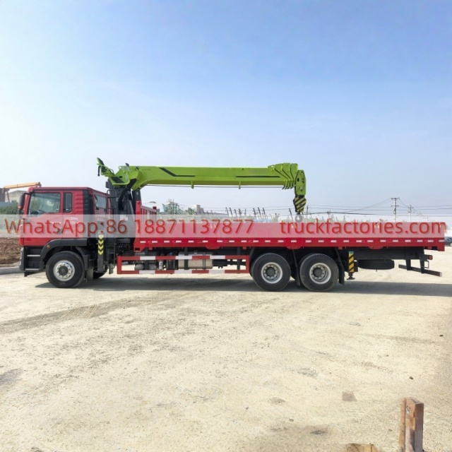 HOWO Crane Truck, Lorry-mounted Crane Truck, Straight-arm Crane, Flatbed Lorry-mounted Crane Truck