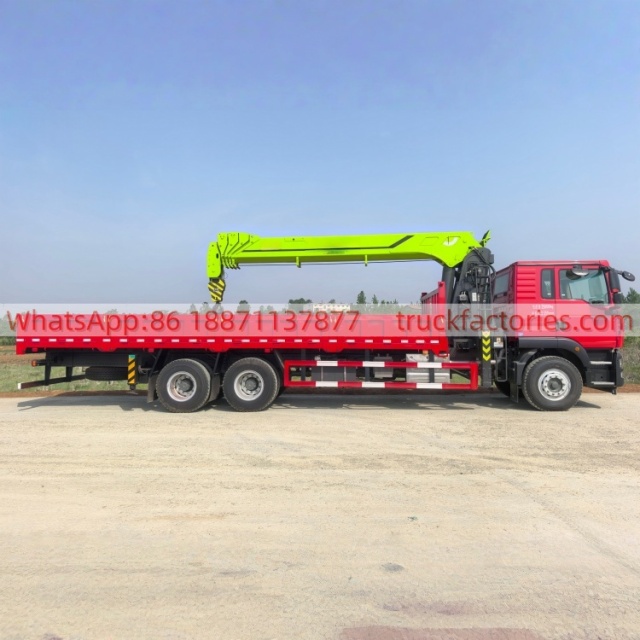 HOWO Crane Truck, Lorry-mounted Crane Truck, Straight-arm Crane, Flatbed Lorry-mounted Crane Truck