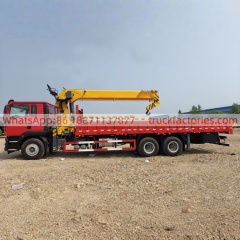 19.重汽豪沃TX320后八轮14吨5节臂随车起重卡车