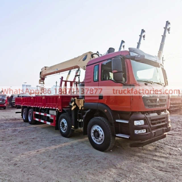 21.重汽豪沃前四后八徐工16吨5节臂随车起重卡车