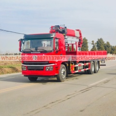 35陕汽翼6后八轮搭载长兴12吨5节臂吊机随车起重卡车