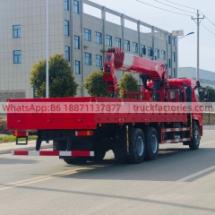 35陕汽翼6后八轮搭载长兴12吨5节臂吊机随车起重卡车