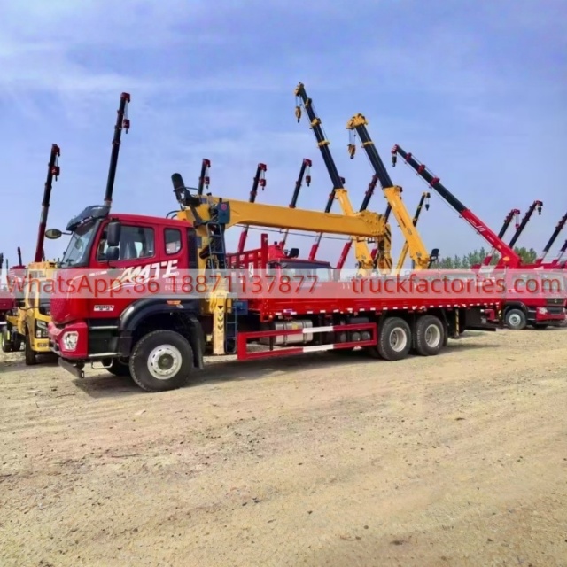 32.重汽豪沃MATE后八轮石煤13吨五节臂随车起重卡车