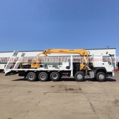 8×4直臂吊平板或爬梯随车起重卡车